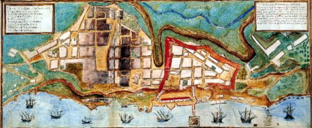 Early 17th century map of Salvador